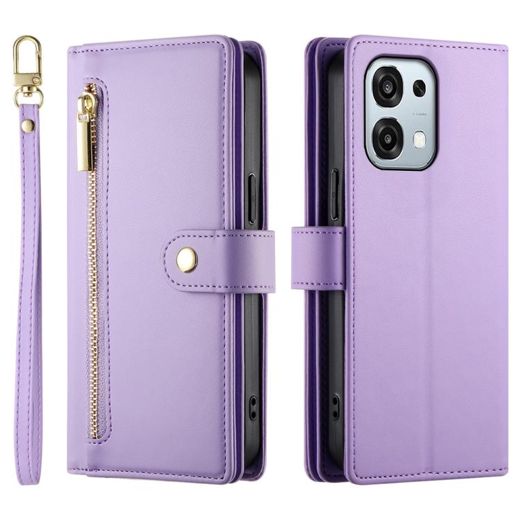 For OPPO A6 Pro 4G / 5G Global / F31 5G Nine Card-slot Zipper Wallet Bag Leather Phone Case