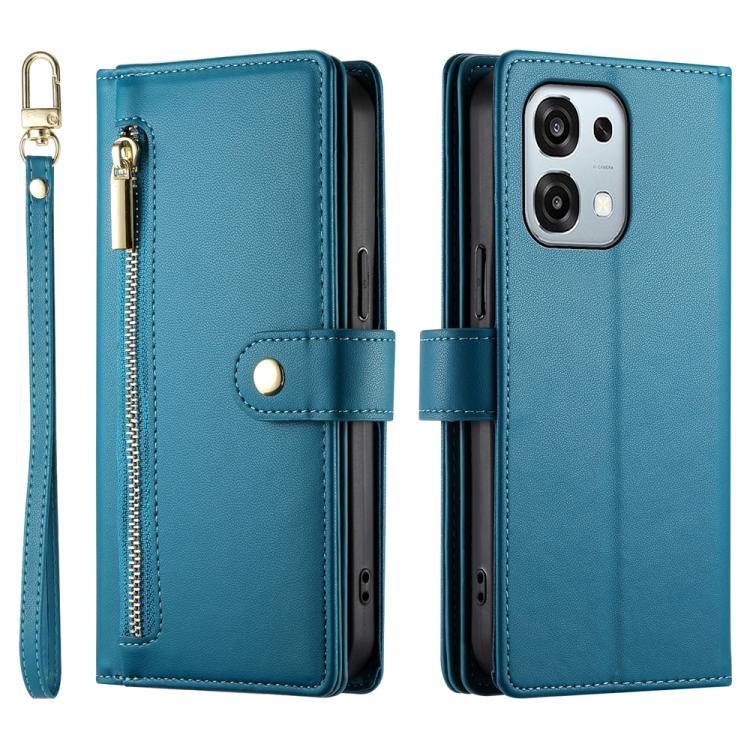 For OPPO A6 Pro 4G / 5G Global / F31 5G Nine Card-slot Zipper Wallet Bag Leather Phone Case