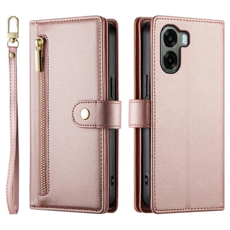 For OPPO A6x 5G / A6 5G Global Nine Card-slot Zipper Wallet Bag Leather Phone Case
