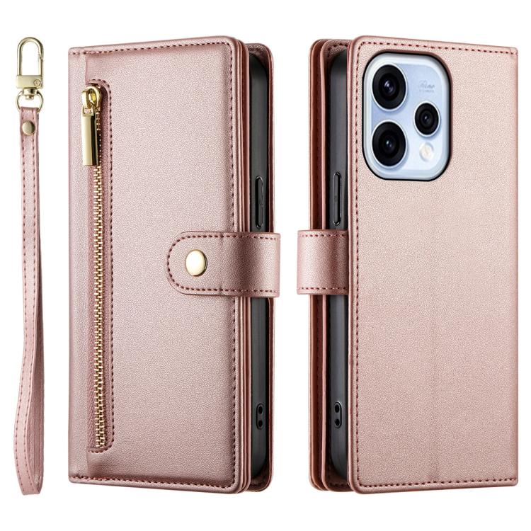 For OPPO Reno15 5G / Reno 15c 5G Nine Card-slot Zipper Wallet Bag Leather Phone Case