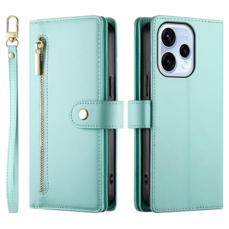 For OPPO Reno15 5G / Reno 15c 5G Nine Card-slot Zipper Wallet Bag Leather Phone Case