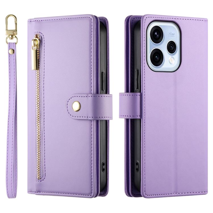 For OPPO Reno15 5G / Reno 15c 5G Nine Card-slot Zipper Wallet Bag Leather Phone Case