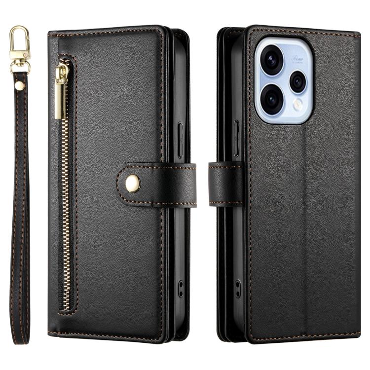 For OPPO Reno15 5G / Reno 15c 5G Nine Card-slot Zipper Wallet Bag Leather Phone Case