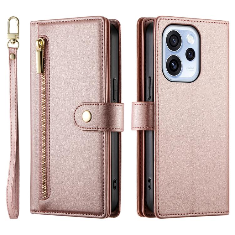 For OPPO Reno15 F 5G Nine Card-slot Zipper Wallet Bag Leather Phone Case