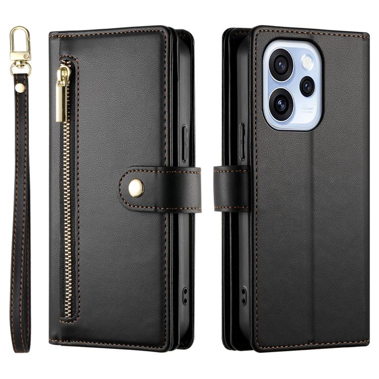 For OPPO Reno15 F 5G Nine Card-slot Zipper Wallet Bag Leather Phone Case