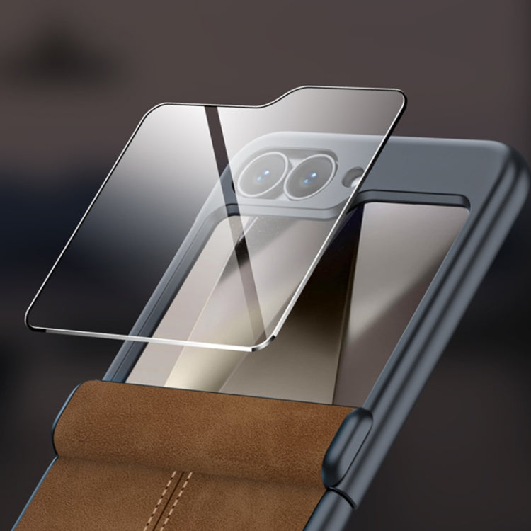 For Samsung Galaxy Z Flip6 / Flip7 FE Integrated Film Hinge Folding PU Phone Case