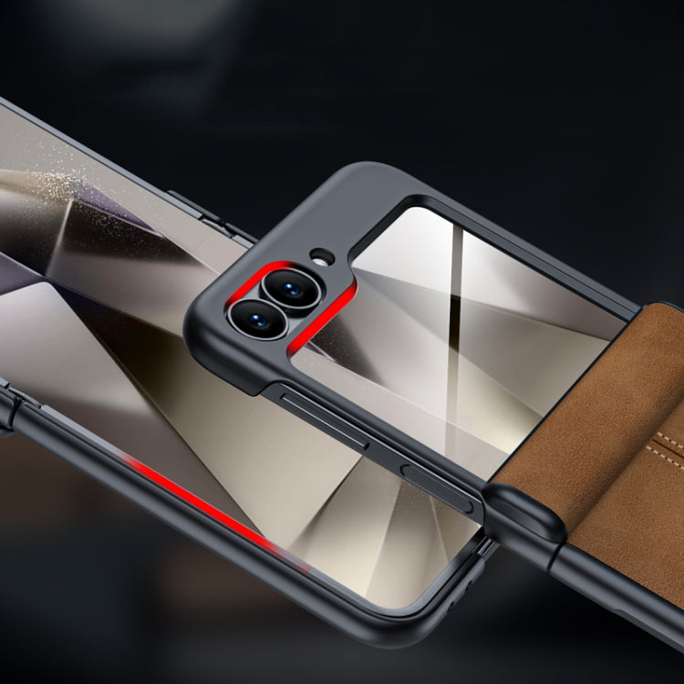 For Samsung Galaxy Z Flip6 / Flip7 FE Integrated Film Hinge Folding PU Phone Case