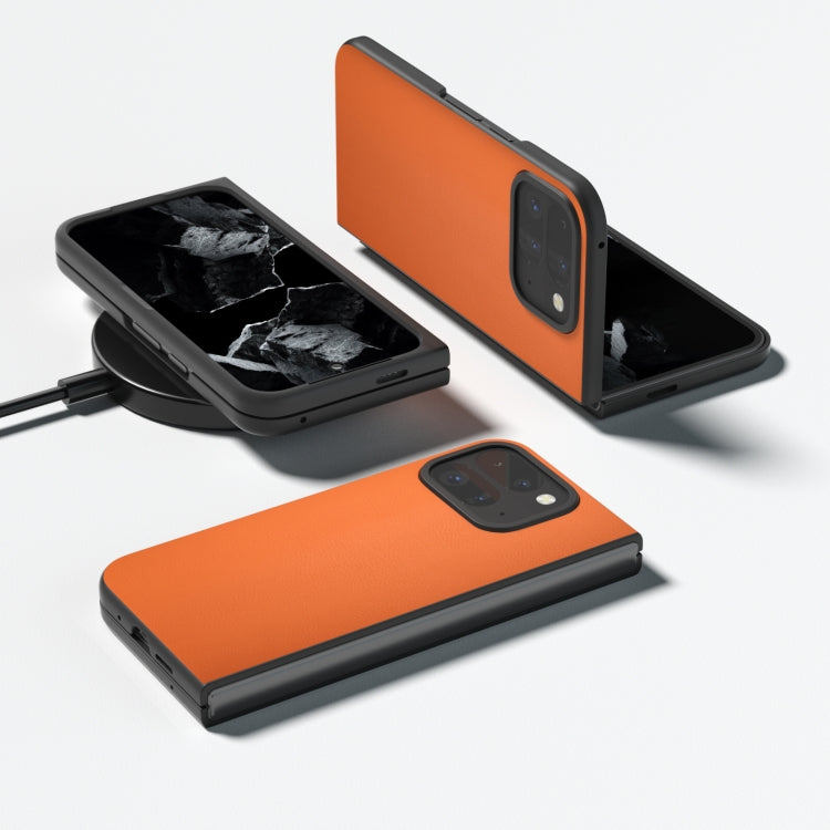 For Google Pixel 9 Pro Fold PU Leather Black Frame Full Coverage Phone Case