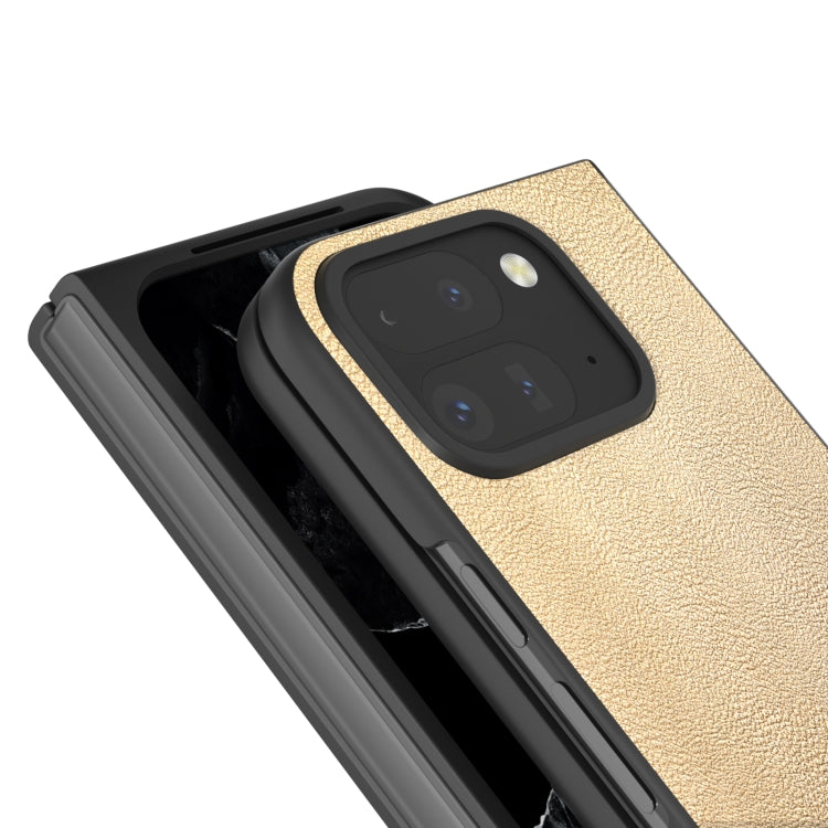 For Google Pixel 9 Pro Fold PU Leather Black Frame Full Coverage Phone Case