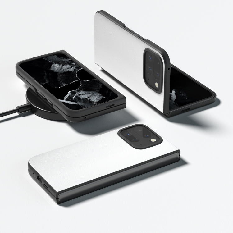 For Google Pixel 9 Pro Fold PU Leather Black Frame Full Coverage Phone Case