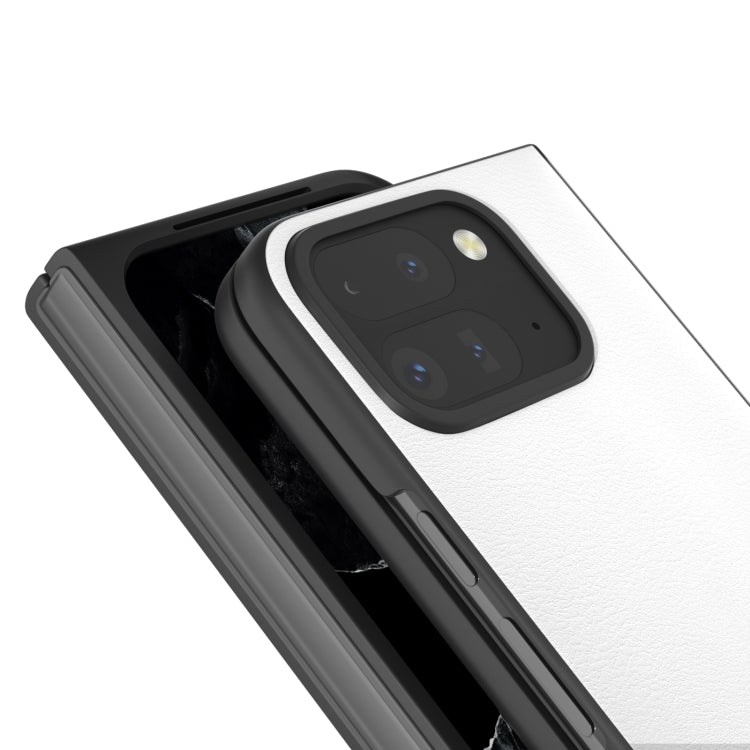 For Google Pixel 9 Pro Fold PU Leather Black Frame Full Coverage Phone Case