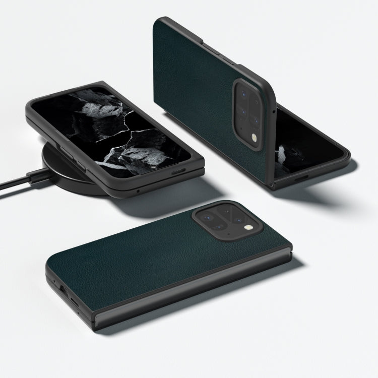 For Google Pixel 9 Pro Fold PU Leather Black Frame Full Coverage Phone Case