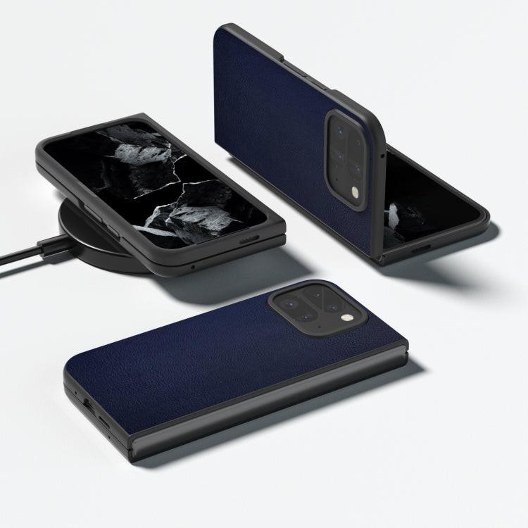 For Google Pixel 9 Pro Fold PU Leather Black Frame Full Coverage Phone Case