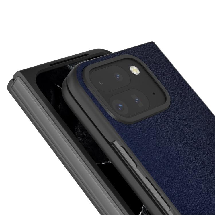 For Google Pixel 9 Pro Fold PU Leather Black Frame Full Coverage Phone Case