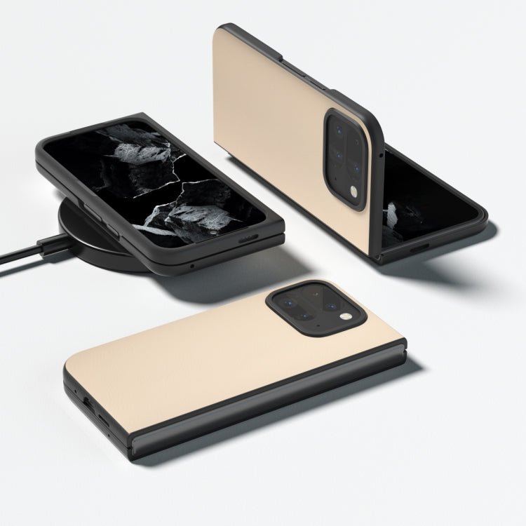 For Google Pixel 9 Pro Fold PU Leather Black Frame Full Coverage Phone Case