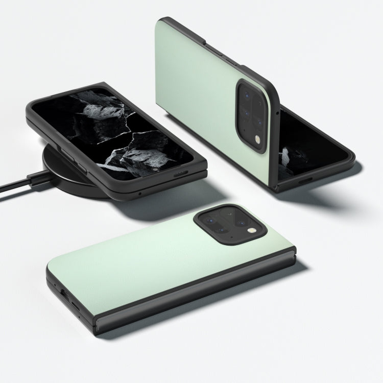For Google Pixel 9 Pro Fold PU Leather Black Frame Full Coverage Phone Case