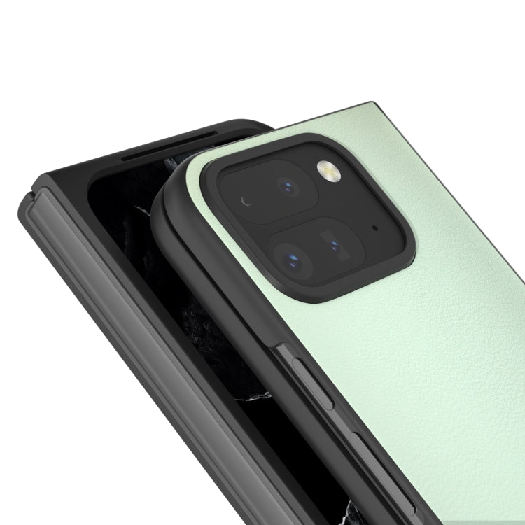 For Google Pixel 9 Pro Fold PU Leather Black Frame Full Coverage Phone Case