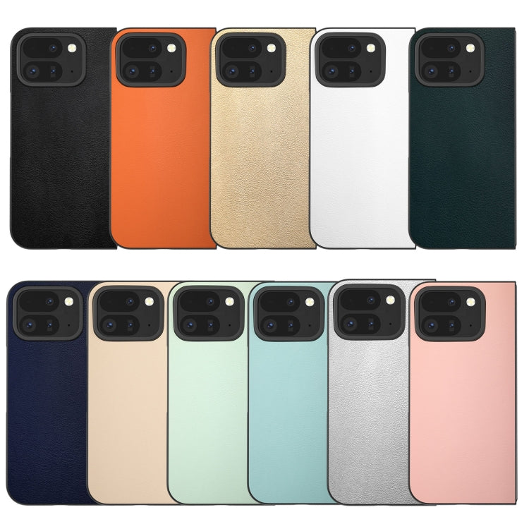 For Google Pixel 9 Pro Fold PU Leather Black Frame Full Coverage Phone Case
