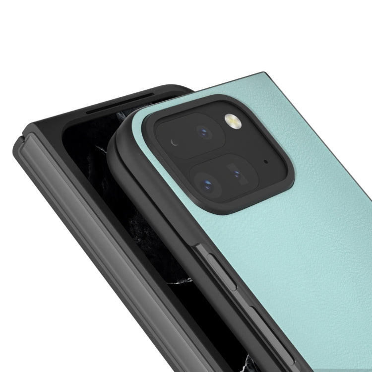 For Google Pixel 9 Pro Fold PU Leather Black Frame Full Coverage Phone Case