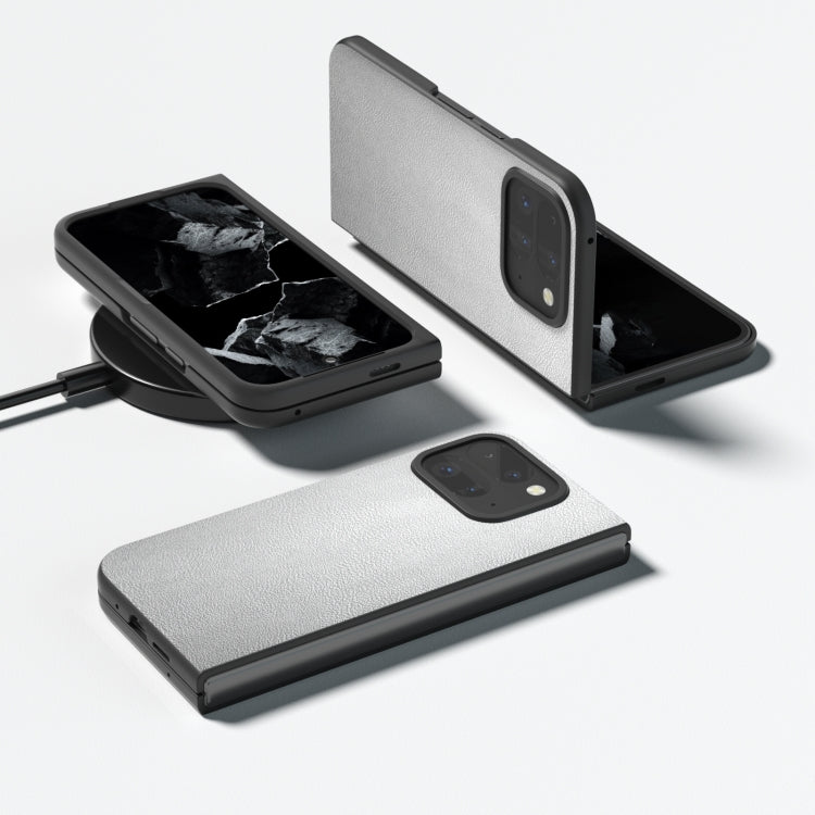 For Google Pixel 9 Pro Fold PU Leather Black Frame Full Coverage Phone Case