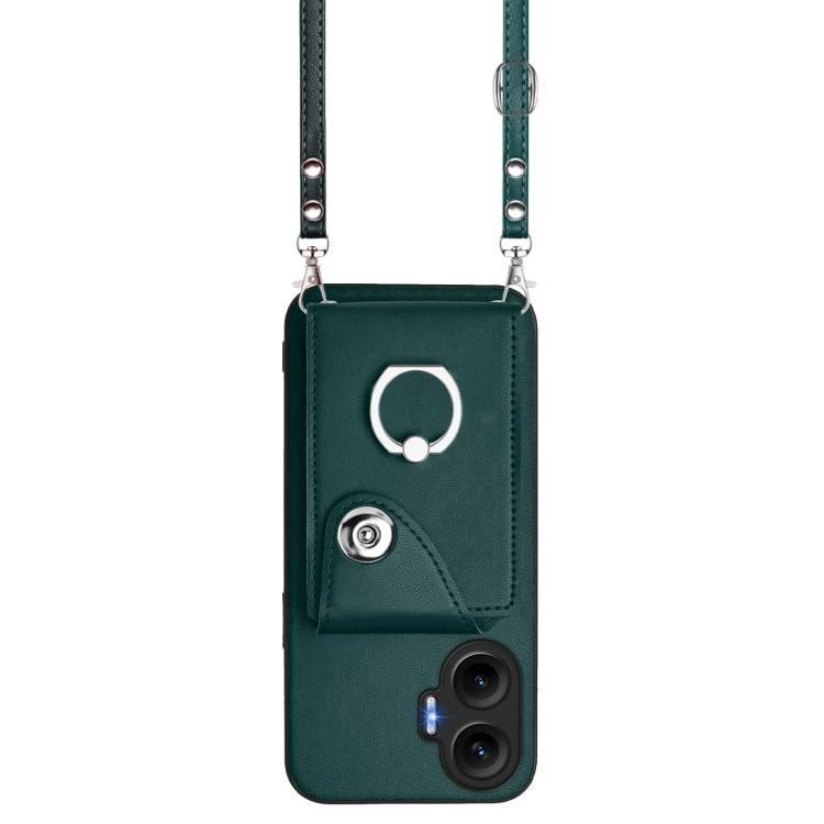For Redmi Turbo 4 Pro / Poco F7 Organ Card Bag Ring Holder Phone Case with Long Lanyard