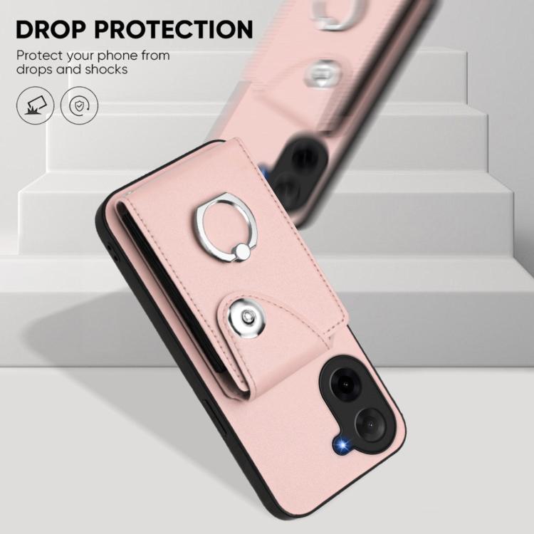 For Redmi A5 4G 171.7mm / Poco C71 Organ Card Bag Ring Holder Phone Case with Long Lanyard