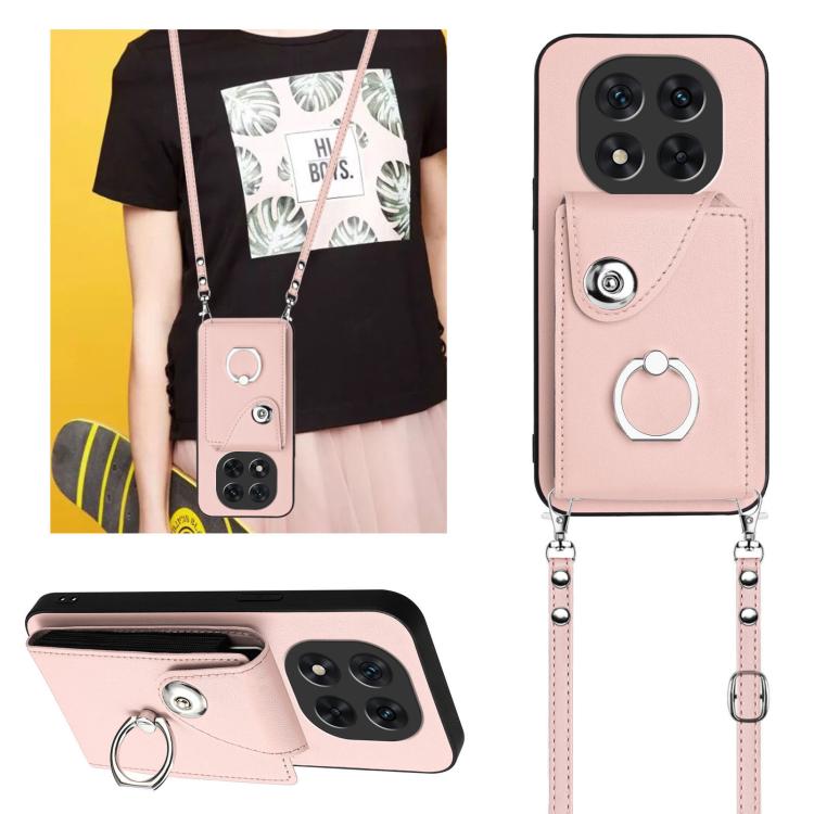 For Redmi Note 14 Pro 5G Global Organ Card Bag Ring Holder Phone Case with Long Lanyard