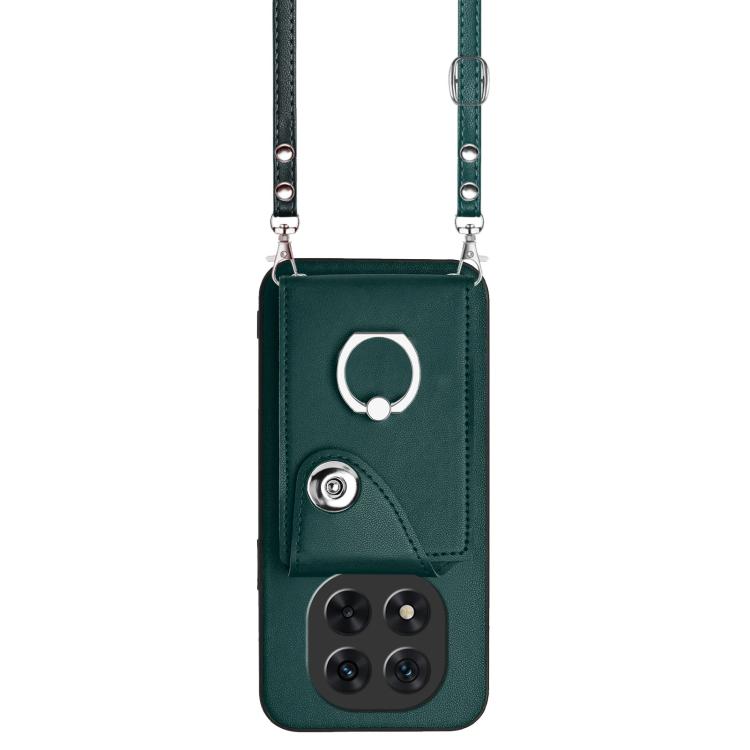 For Redmi Note 14 Pro 5G Global Organ Card Bag Ring Holder Phone Case with Long Lanyard