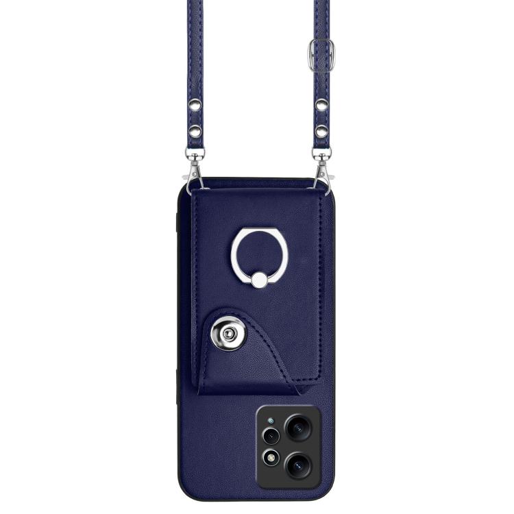 For Redmi Note 12 4G Global Organ Card Bag Ring Holder Phone Case with Long Lanyard