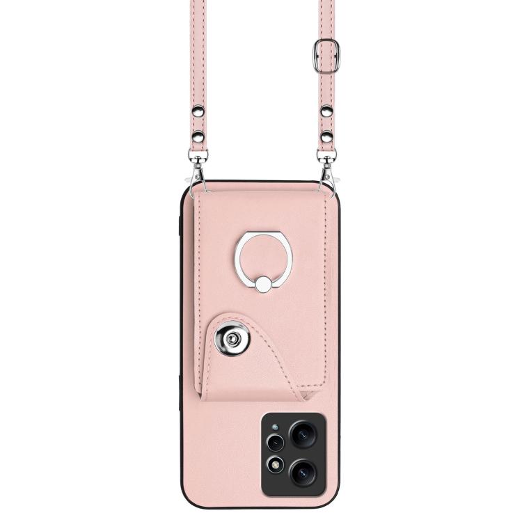 For Redmi Note 12 4G Global Organ Card Bag Ring Holder Phone Case with Long Lanyard