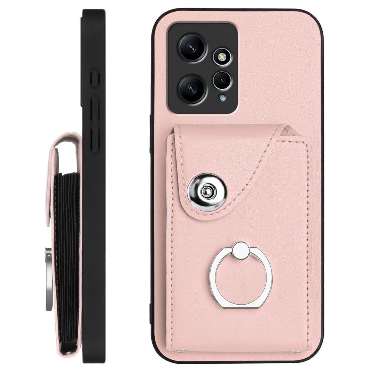 For Redmi Note 12 4G Global Organ Card Bag Ring Holder Phone Case with Long Lanyard