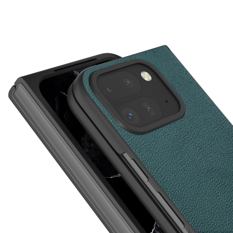 For Google Pixel 9 Pro Fold ABEEL Genuine Leather Luolai Series Phone Case
