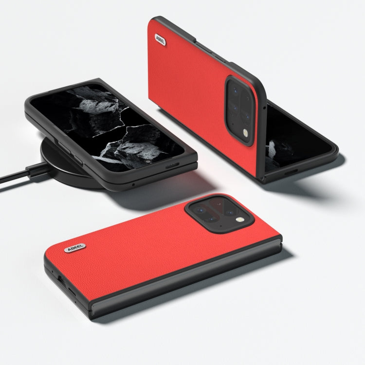 For Google Pixel 9 Pro Fold ABEEL Genuine Leather Luolai Series Phone Case