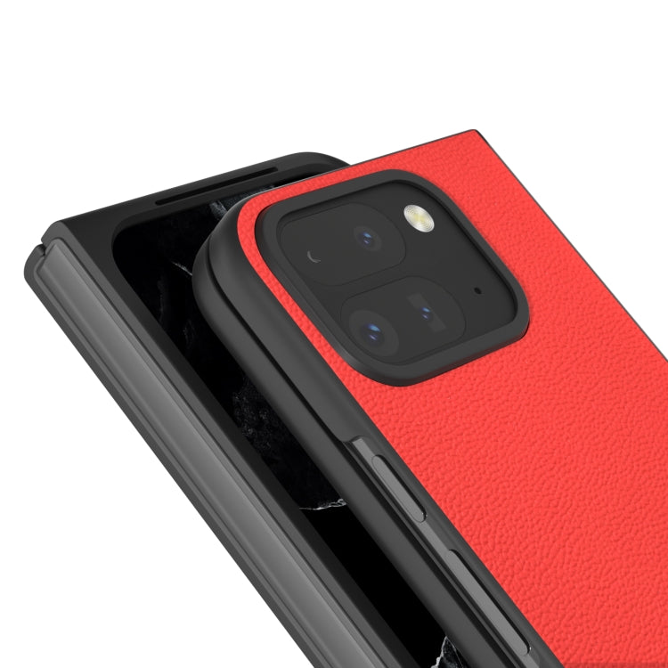 For Google Pixel 9 Pro Fold ABEEL Genuine Leather Luolai Series Phone Case
