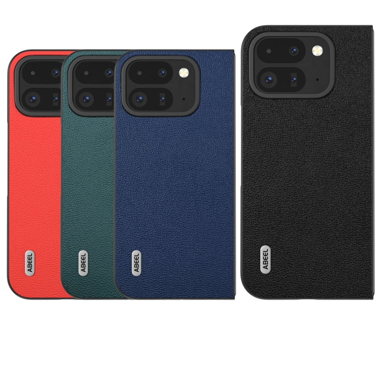 For Google Pixel 9 Pro Fold ABEEL Genuine Leather Luolai Series Phone Case