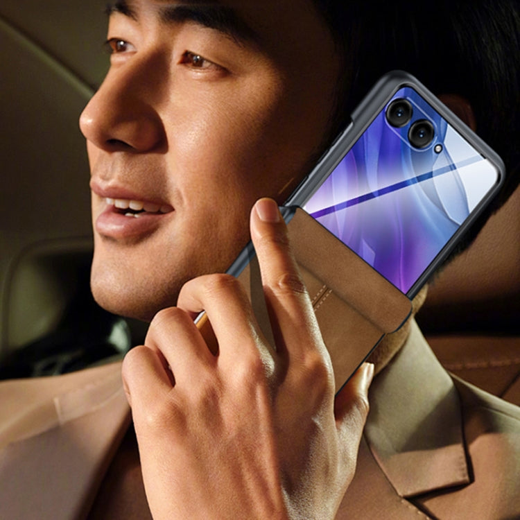 For Motorola Razr 50 Ultra Integrated Film Hinge Folding PU Phone Case