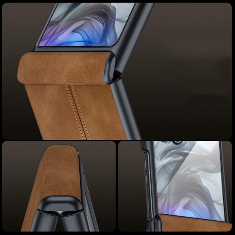 For Motorola Razr 50 Integrated Film Hinge Folding PU Phone Case