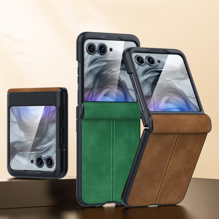 For Motorola Razr 50 Integrated Film Hinge Folding PU Phone Case