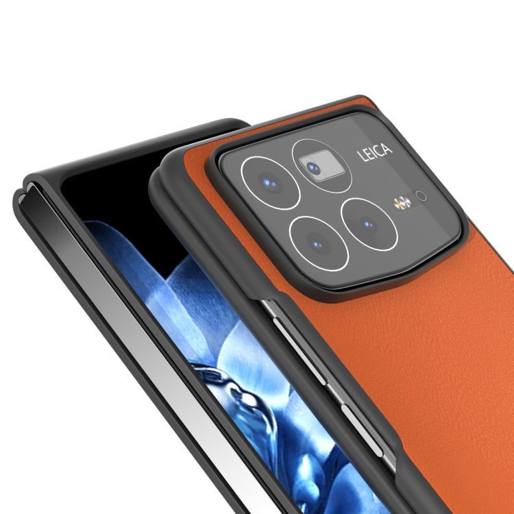For Xiaomi Mix Fold 4 PU Leather Black Frame Full Coverage Phone Case