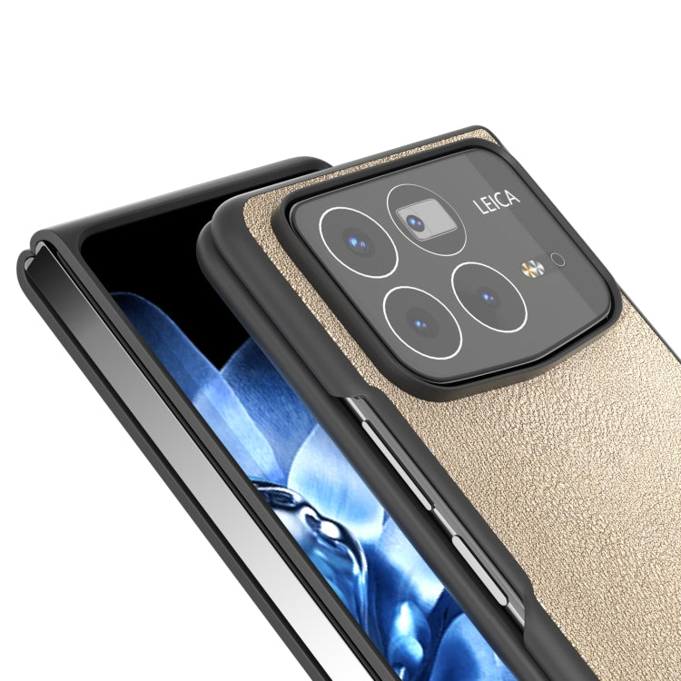 For Xiaomi Mix Fold 4 PU Leather Black Frame Full Coverage Phone Case