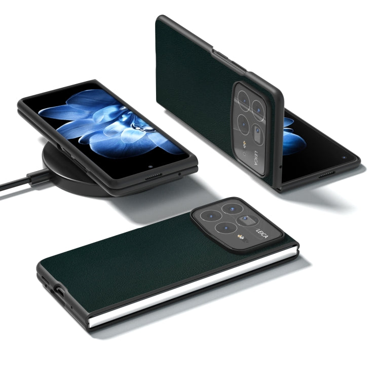 For Xiaomi Mix Fold 4 PU Leather Black Frame Full Coverage Phone Case