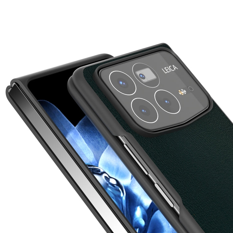 For Xiaomi Mix Fold 4 PU Leather Black Frame Full Coverage Phone Case