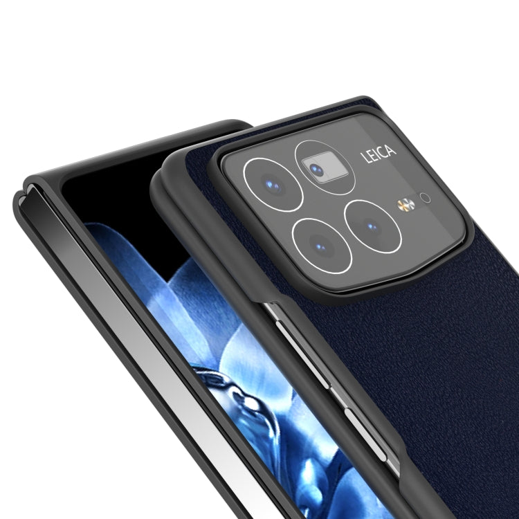 For Xiaomi Mix Fold 4 PU Leather Black Frame Full Coverage Phone Case