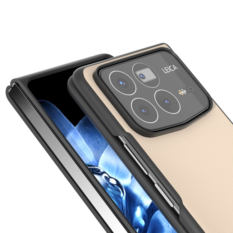 For Xiaomi Mix Fold 4 PU Leather Black Frame Full Coverage Phone Case