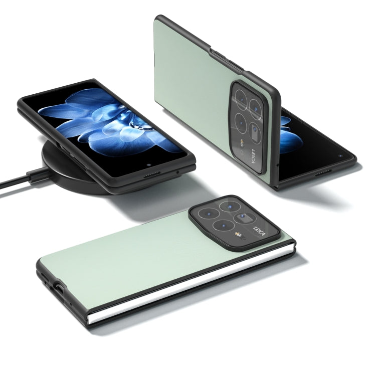 For Xiaomi Mix Fold 4 PU Leather Black Frame Full Coverage Phone Case
