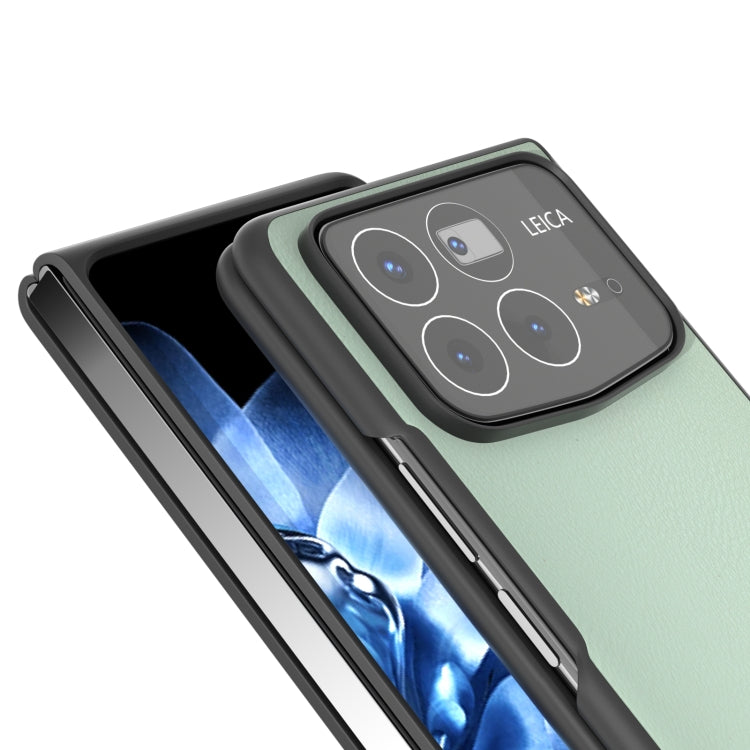 For Xiaomi Mix Fold 4 PU Leather Black Frame Full Coverage Phone Case