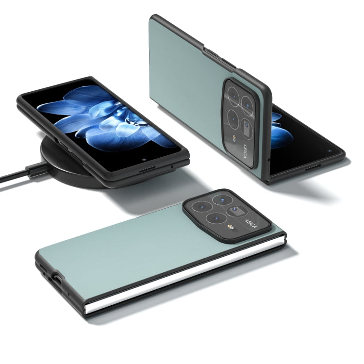 For Xiaomi Mix Fold 4 PU Leather Black Frame Full Coverage Phone Case