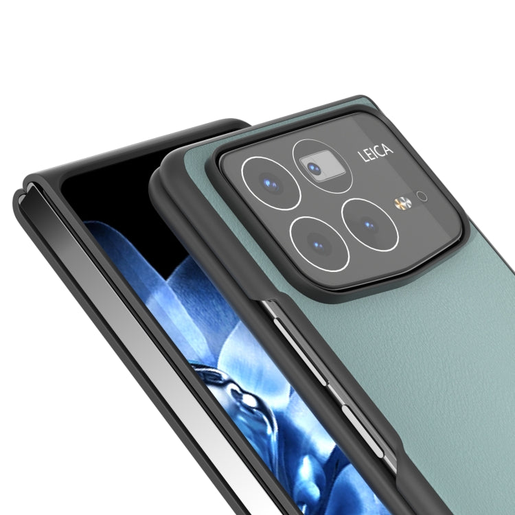 For Xiaomi Mix Fold 4 PU Leather Black Frame Full Coverage Phone Case