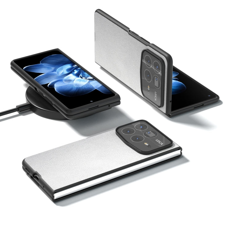 For Xiaomi Mix Fold 4 PU Leather Black Frame Full Coverage Phone Case
