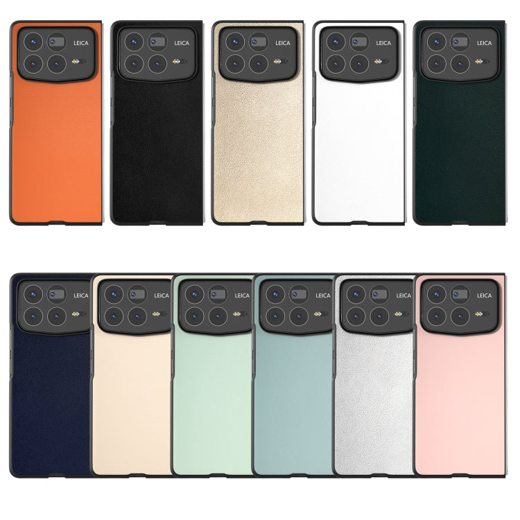 For Xiaomi Mix Fold 4 PU Leather Black Frame Full Coverage Phone Case